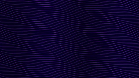 Violet parallel wave lines slow flowing animation on black background. Dynami Stock Footage 202593285