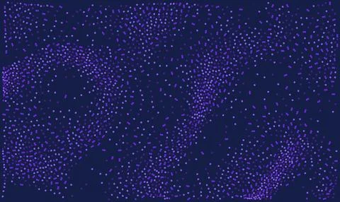 Violet Particle Clusters on Deep Blue Vector Background Stock Illustration