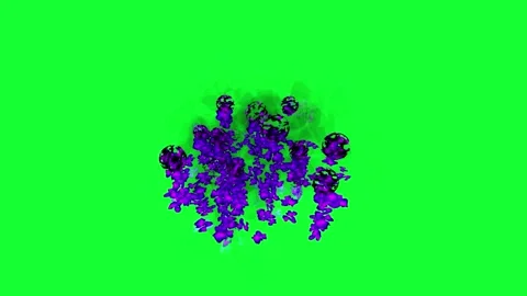 Violet Particle Explosion - Dynamic Green Screen Effect for Video Stock Footage 264628531