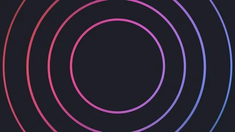 Violet pink spectrum, gradient circles rotating on a black background, colorful  Stock Footage 123289013