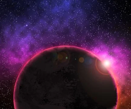 Violet planet background Stock Illustration