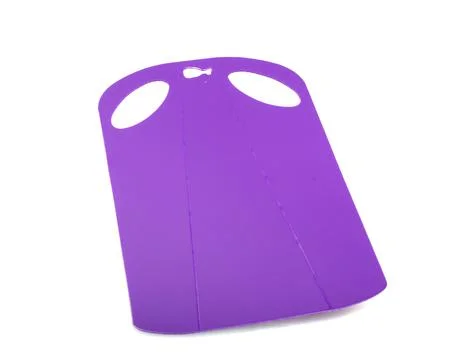 Violet plastic kitchen cutting board isolated on the white Stock Photos