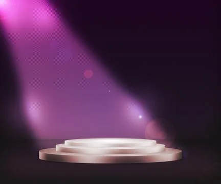 Violet podium spotlight background Stock Illustration