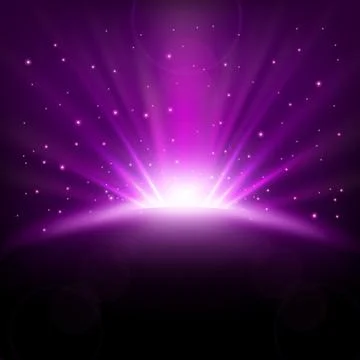 Violet Rays rising background with sparkles, Vector Illustration Illustrazione stock