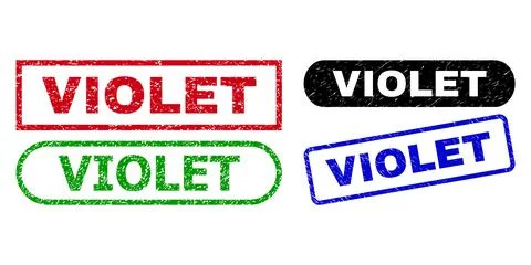 VIOLET Rectangle Watermarks with Distress Texture Stock Illustration