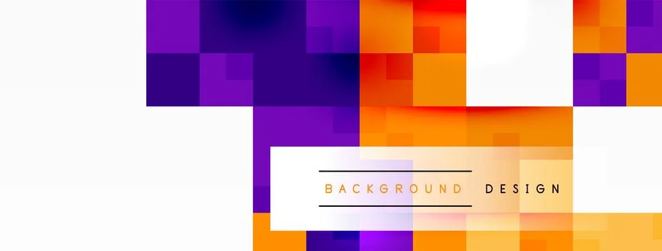 Violet rectangles in a geometric pattern on a colorful background Stock Illustration
