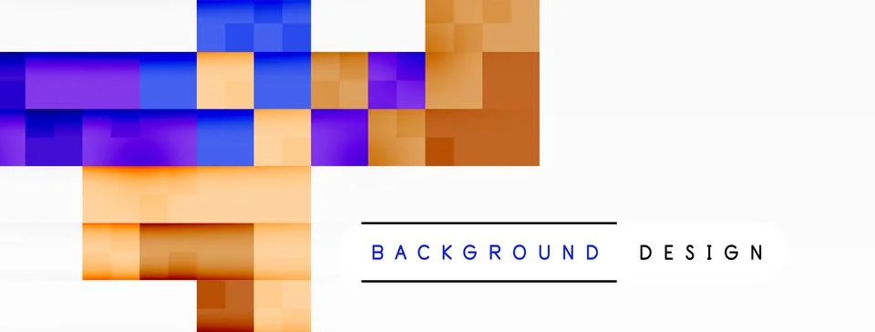 Violet rectangles in a geometric pattern on a white facade background 库存插图