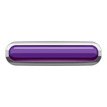 Violet rectangular button icon, cartoon style Illustrazione stock