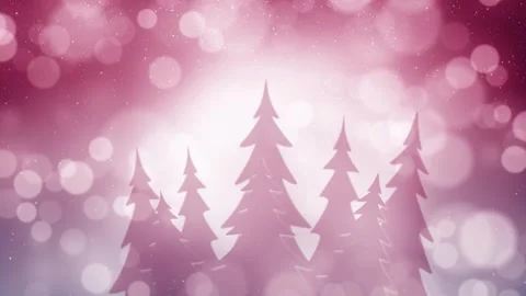 Violet red christmas decoration trees with bokeh light loop animation Stock Footage 345683069