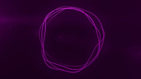 Violet, Red neon circles abstract futuristic hi-tech motion background. Stock Footage 194419315