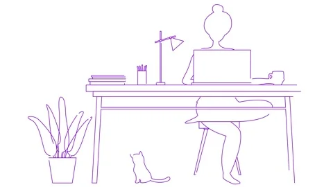 Violet remote work white Video stock 269123888