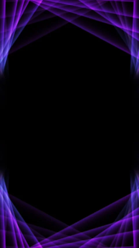 Violet ribbon border motion background glowing purple waves, dark empty center, Stock Footage 340397858