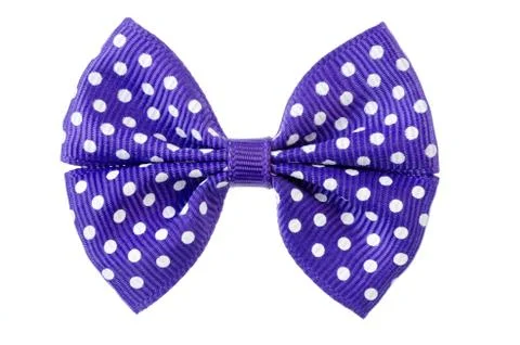 Violet ribbon bow. Stock Photos