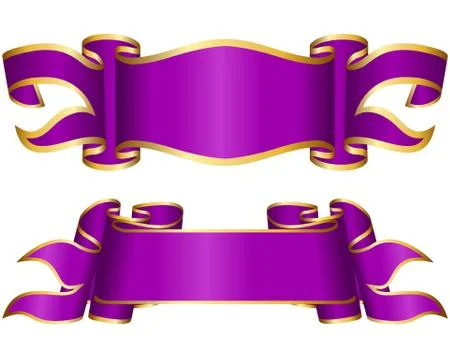 Violet ribbon collection Stock Illustration