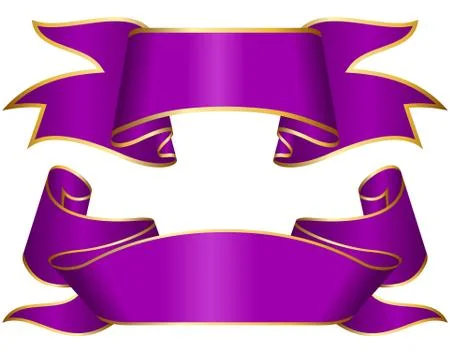 Violet ribbon collection Stock Illustration