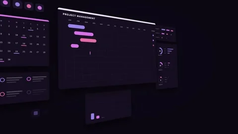 Violet Right Far Angle Dashboard Project Dark UI Loop Видео 342603513