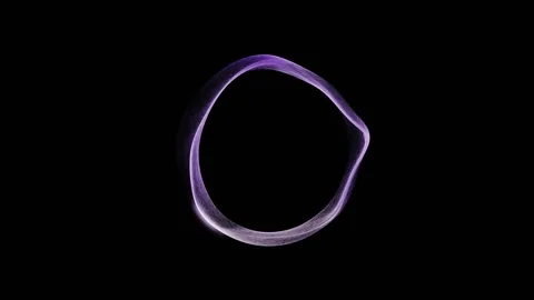 Violet ring particles on black background seamless loop Stock Footage 346387499