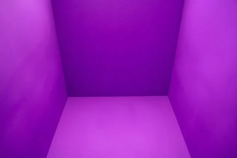 Violet room with a rectangle wall and floor in shades of purple Stock Photos