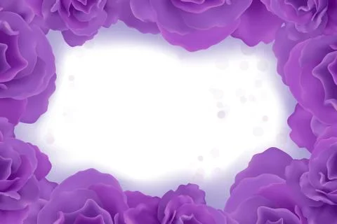 Violet rose frame for invitation card for wedding Illustrazione stock