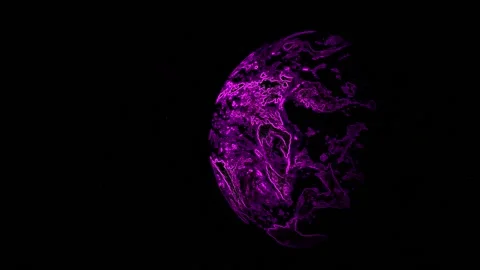 Violet Rotating Planet A Stock Footage 133393668