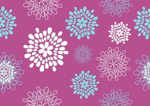 Violet seamless pattern with abstract colour flowers Stock-Illustration