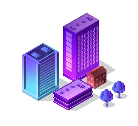Violet set 3d futuristic Illustrazione stock