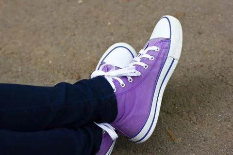 Violet shoes Stock Photos