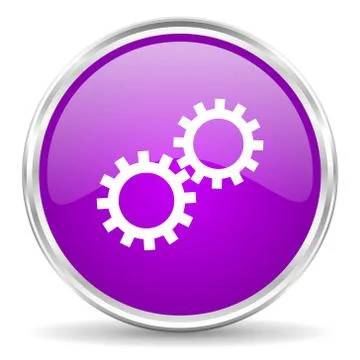 Violet - silver circle web icon Stock Illustration