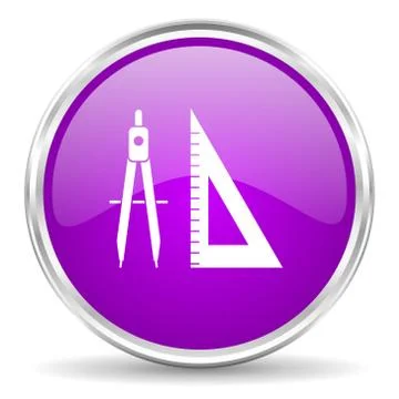 Violet - silver circle web icon Illustrazione stock