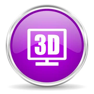 Violet - silver circle web icon Illustration