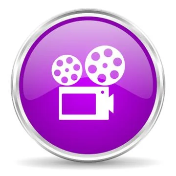 Violet - silver circle web icon Stock Illustration