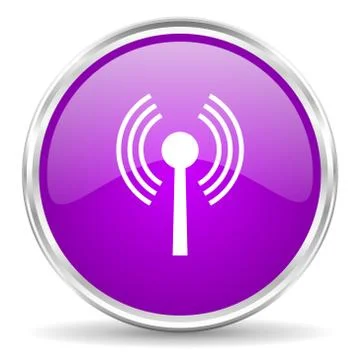Violet - silver circle web icon Stock Illustration