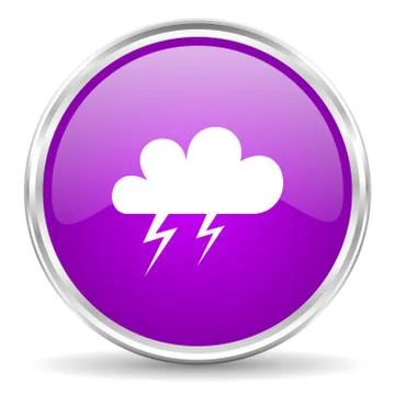 Violet - silver circle web icon Stock Illustration