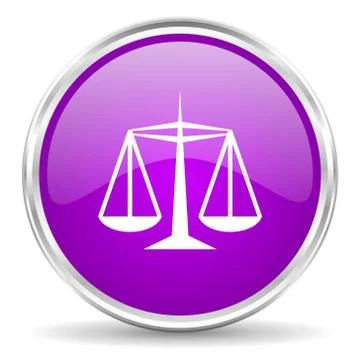 Violet - silver circle web icon Stock Illustration