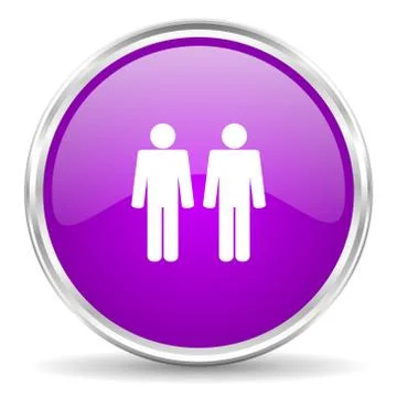 Violet - silver circle web icon Stock Illustration