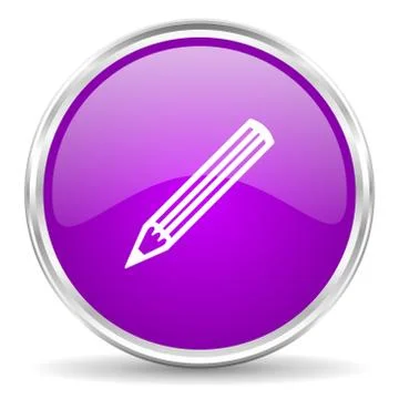 Violet - silver circle web icon Stock Illustration