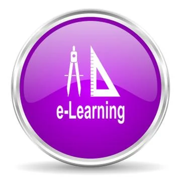 Violet - silver circle web icon Illustrazione stock