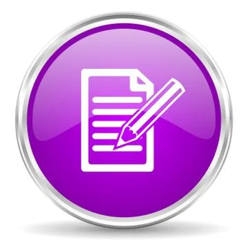 Violet - silver circle web icon Stock Illustration