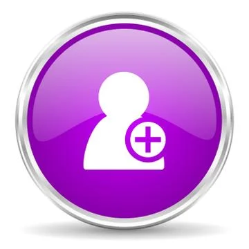 Violet - silver circle web icon Stock Illustration