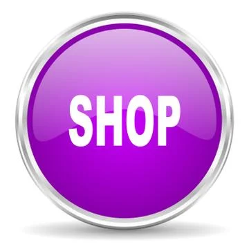 Violet - silver circle web icon Stock Illustration