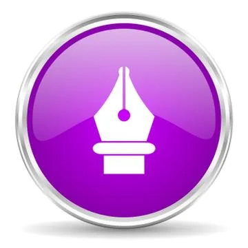Violet - silver circle web icon Stock Illustration