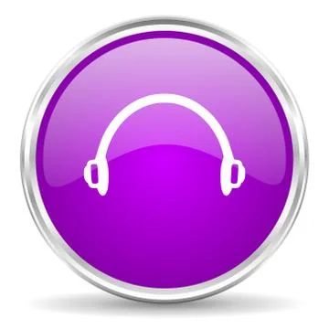 Violet - silver circle web icon Stock Illustration