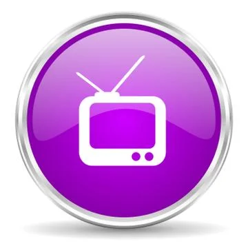 Violet - silver circle web icon Stock Illustration