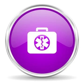 Violet - silver circle web icon Stock Illustration