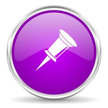Violet - silver circle web icon Stock Illustration