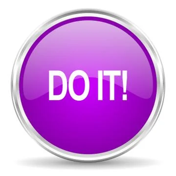 Violet - silver circle web icon Stock Illustration