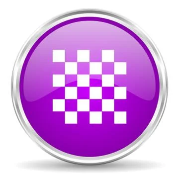 Violet - silver circle web icon Stock Illustration