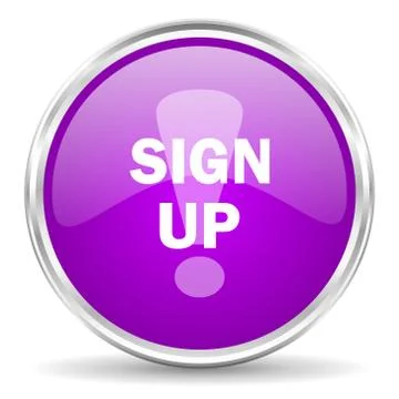 Violet - silver circle web icon Stock Illustration