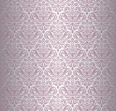 Violet &amp; silver renaissance pattern vintage wallpaper Stock Illustration