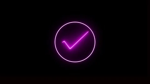 Violet simple and clean check mark icon, representing confirmation, approva.. Stock Footage 309013529